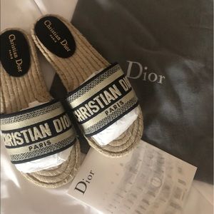 Christian Dior espadrille slides